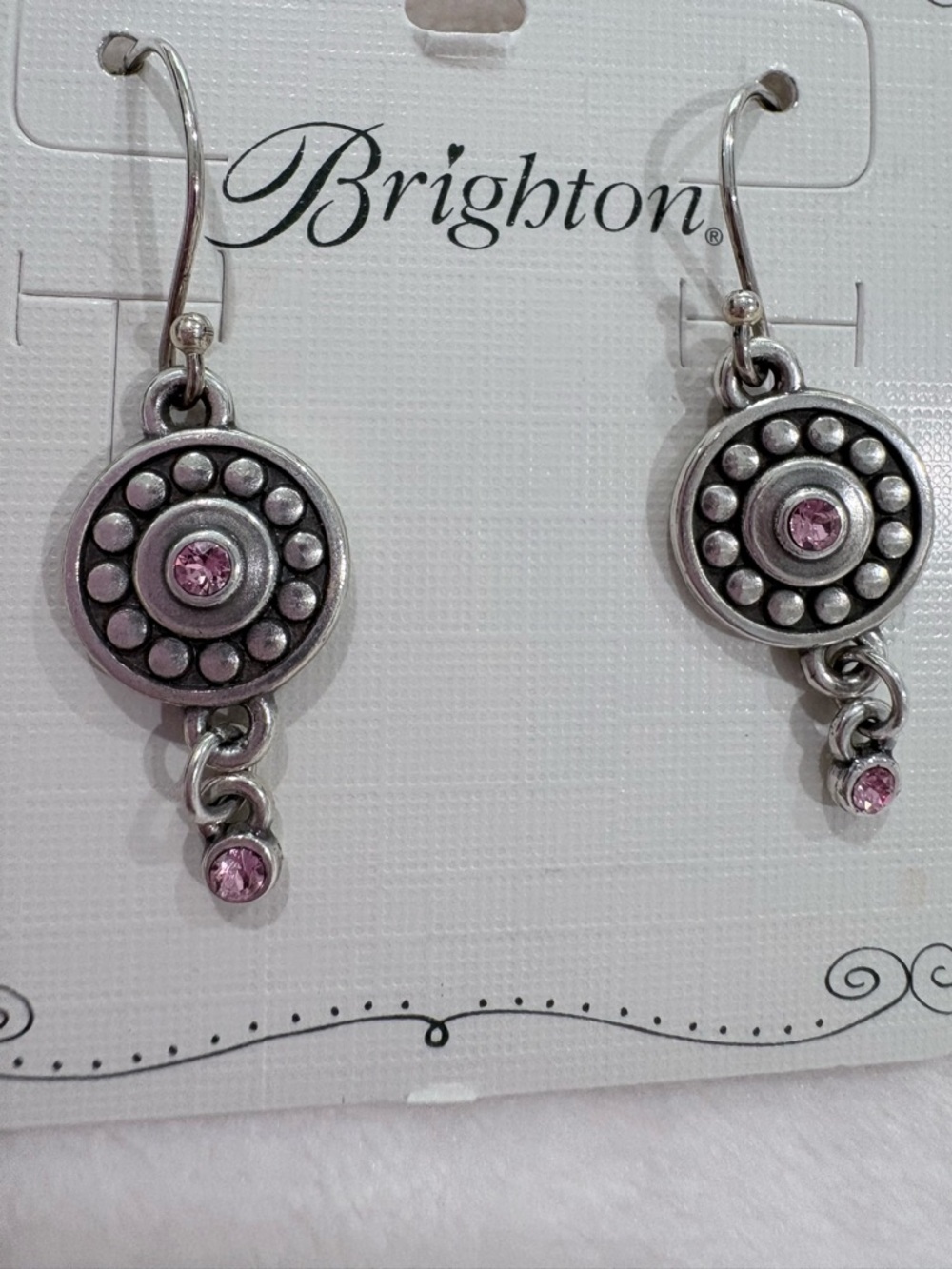 Brighton Pebble Dot Medali Light Pink French Wire Earrings $48 Jewelry